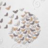 پوستر تصویر سه بعدی پروانه ها در زمینه طوسی ساده