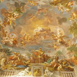 پوستر نقاشی سقفی کلیسایی با طرح فرشته و آسمان