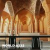 کاغذ دیواری سه بعدی عمق دار معماری ایرانی ستونهای گچبری