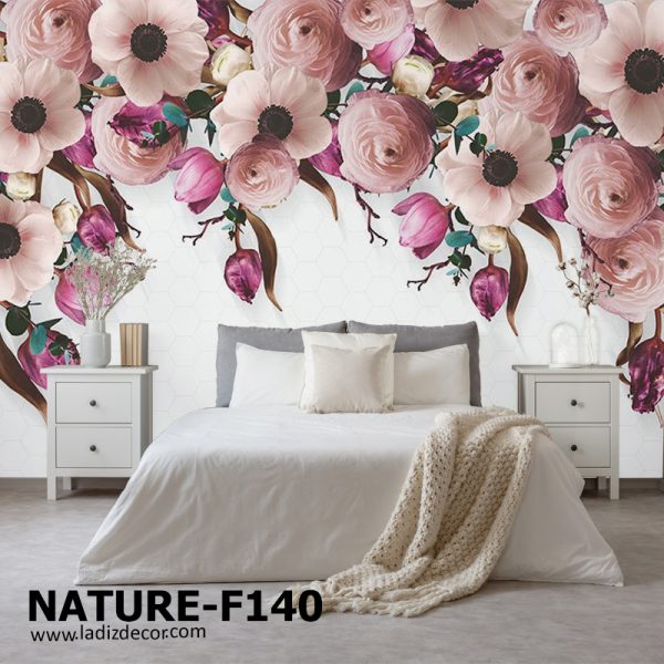 پوستر تصویر طبیعی گل با رمینه سفید